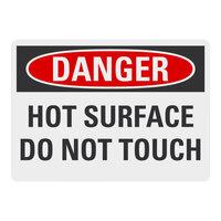 Lavex 14" x 10" Non-Reflective Adhesive Vinyl "Danger / Hot Surface / Do Not Touch" Safety Label