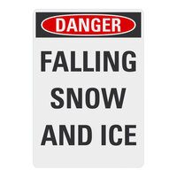 Lavex 14" x 10" Engineer-Grade Reflective Adhesive Vinyl "Danger / Falling Snow And Ice" Safety Label