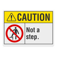 Lavex 14" x 10" Non-Reflective Adhesive Vinyl "Caution / Not A Step" Safety Label