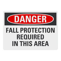 Lavex Adhesive Vinyl "Danger / Fall Protection Required In This Area" Safety Label