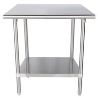 Advance Tabco MS-240 24" x 30" 16 Gauge Stainless Steel Commercial Work Table with Stainless Steel Undershelf