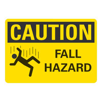 Lavex Engineer-Grade Reflective Aluminum "Caution / Fall Hazard" Safety Sign