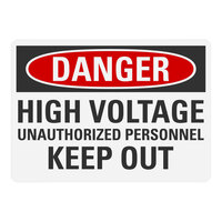 Lavex Engineer-Grade Reflective Aluminum "Danger / High Voltage / Unauthorized Personnel Keep Out" Safety Sign