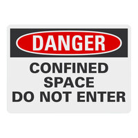 Lavex 14" x 10" Engineer-Grade Reflective Aluminum "Danger / Confined Space / Do Not Enter" Safety Sign