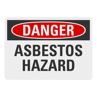 Lavex 14" x 10" Engineer-Grade Reflective Adhesive Vinyl "Danger / Asbestos Hazard" Safety Label