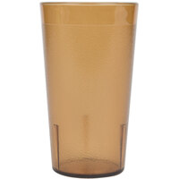 Cambro 1200P153 Colorware 12.6 oz. Customizable Amber SAN Plastic Tumbler - 6/Pack