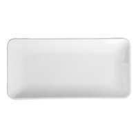 HydroZero Ivory by Oneida 11 13/16" x 6" Rectangle Coupe Porcelain Platter - 6/Case