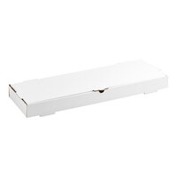 Choice 24" x 8" x 2" White Corrugated Plain Flatbread Box - 50/Bundle
