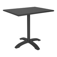 BFM Seating Beachcomber-Bali 24" x 32" Black Powder-Coated Aluminum Dining Height Outdoor / Indoor Table