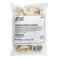 Chef One Chicken and Vegetable Whole Wheat Dumpling 40 oz. - 8/Case