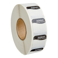 DayMark DissolveMark 3/4" x 3/4" Dissolvable Sunday Day of the Week Label - 1000/Roll