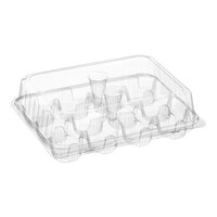 Good Natured 12-Compartment Clear PLA Hinged Cupcake / Muffin Container - 100/Case