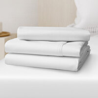 Oxford Micro Superblend 100% Polyester Microfiber White Fitted Sheet - 24/Case