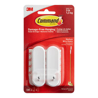 3M Command™ 7100262905 3 lb. Medium White Wire Hook - 2/Pack