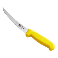 Victorinox 6" Flexible Curved Boning Knife with Yellow Fibrox Handle 5.6618.15