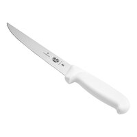 Victorinox 6" Extra-Wide Stiff Boning Knife with White Fibrox Handle 5.6007.15