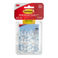 3M Command™ 7100055202 0.5 lb. Mini Clear Utility Hook - 18/Pack