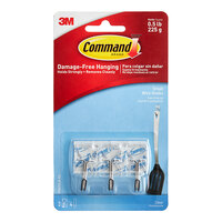 3M Command™ 7100217716 0.5 lb. Small Clear Wire Hook - 3/Pack