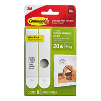 3M Command™ 7100276836 20 lb. Extra Large White Picture Hanging Strip Pairs - 8/Pack