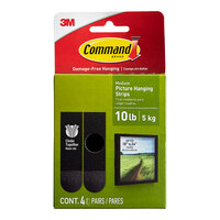 3M Command™ 7100279993 10 lb. Medium Black Picture Hanging Strip Pairs - 4/Pack