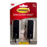 3M Command™ 7100265124 3 lb. Medium Matte Black Hook - 2/Pack