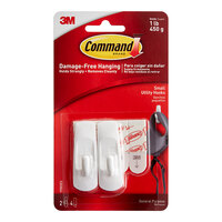 3M Command™ 7000037933 1 lb. Small White Utility Hook - 2/Pack