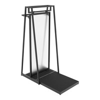 Econoco Aspect 24" x 62" Glossy Black Double-Sided A-Frame Outrigger Kit with Hangrail, Mannequin Platform, and Frosted Panel