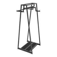 Econoco Aspect 24" x 62" Glossy Black Double-Sided A-Frame Outrigger Kit with Hangrail and Gooseneck Faceout