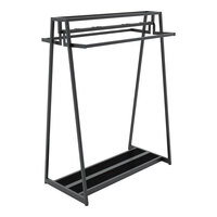 Econoco Aspect 48" x 62" Glossy Black Double-Sided A-Frame Outrigger Kit with 2 Hangrails and 2 Faceouts