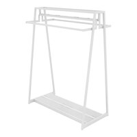 Econoco Aspect 48" x 62" Glossy White Double-Sided A-Frame Outrigger Kit with 2 Hangrails and 2 Faceouts