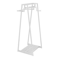 Econoco Aspect 24" x 62" Glossy White Double-Sided A-Frame Outrigger Kit with Hangrail and Gooseneck Faceout
