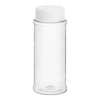 12 oz. Round Plastic Spice Container and 53/485 Induction-Lined Dual Flapper Lid with 3 Holes