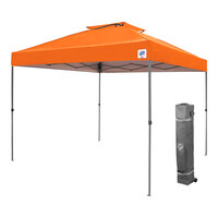 E-Z Up PTSVSO10 Patriot® ONE-UP® Vented Instant Shelter 10' x 10' Steel Orange Canopy with Gray Frame