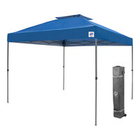 E-Z Up PTSVRB10 Patriot® ONE-UP® Vented Instant Shelter 10' x 10' Royal Blue Canopy with Gray Frame