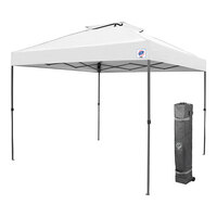 E-Z Up PTSVWH10 Patriot® ONE-UP® Vented Instant Shelter 10' x 10' White Slate Canopy with Gray Frame