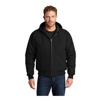 CornerStone J763H Unisex Black Duck Cloth Hooded Work Jacket