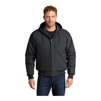 CornerStone J763H Unisex Charcoal Duck Cloth Hooded Work Jacket