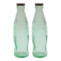 Tablecraft 1 oz. Green Glass Coca-Cola® Bottle Salt and Pepper Shaker with Vintage Style Crate - 24/Case