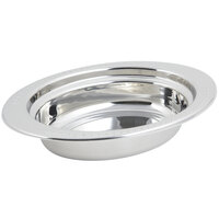 Bon Chef 5304 13" x 9" x 3" Stainless Steel 2 Qt. Full Size Oval Bolero Design Food Pan