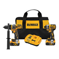 DeWalt 20V MAX Variable Speed Cordless Brushless Hammer Drill Driver and Impact Driver Kit with 2 Rechargeable 5.0 Ah Lithium-Ion Batteries, 1 Charger, and 1 Storage Bag DCK2100P2