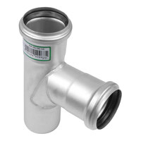 BLUCHER SS2X2-90-316 EuroPipe 2" x 2" Stainless Steel Push-Fit 90 Degree Sanitary Sweep Tee Fitting