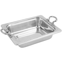 Bon Chef 5309HRSS 11" x 13" x 3" Stainless Steel 3 Qt. Half Size Rectangular Bolero Design Food Pan with Round Stainless Steel Handles