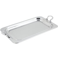 Bon Chef 5307HRSS 22" x 14" x 1" Stainless Steel 4.5 Qt. Full Size Rectangular Bolero Design Food Pan with Round Stainless Steel Handles