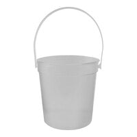 Howw Manufacturing 32 oz. Clear Customizable Plastic Drink Bucket with White Customizable Handle - 48/Case