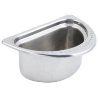 Bon Chef 5302 7" x 9" x 5" Stainless Steel 1 Qt. Half Size Bolero Design Oval Food Pan