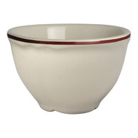 Homer Laughlin from Steelite International Styleline Maroon 7.25 oz. Scalloped China Bouillon Cup - 36/Case