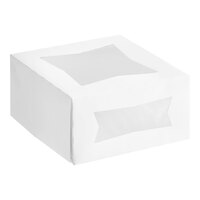 Southern Champion 8" x 8" x 4" White Automatic Window Cake / Bakery Box - 150/Case