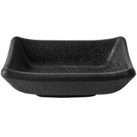 Elite Global Solutions JWT57 Zen 1.7 oz. Black Rectangular Kozara Black Melamine Sauce Cup - 6/Case