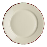 Homer Laughlin from Steelite International Styleline Maroon 7 1/4" Scalloped China Plate - 36/Case