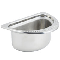 Bon Chef 5402 7" x 9" x 5" Stainless Steel 1 Qt. Half Size Oval Laurel Design Food Pan